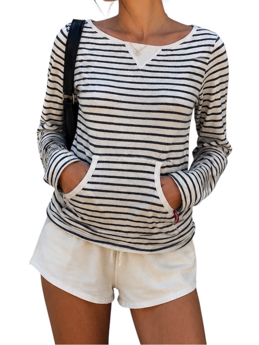 Vintage Hard Tail Forever Striped Cotton Pullover Sweatshirt Small Made in USA